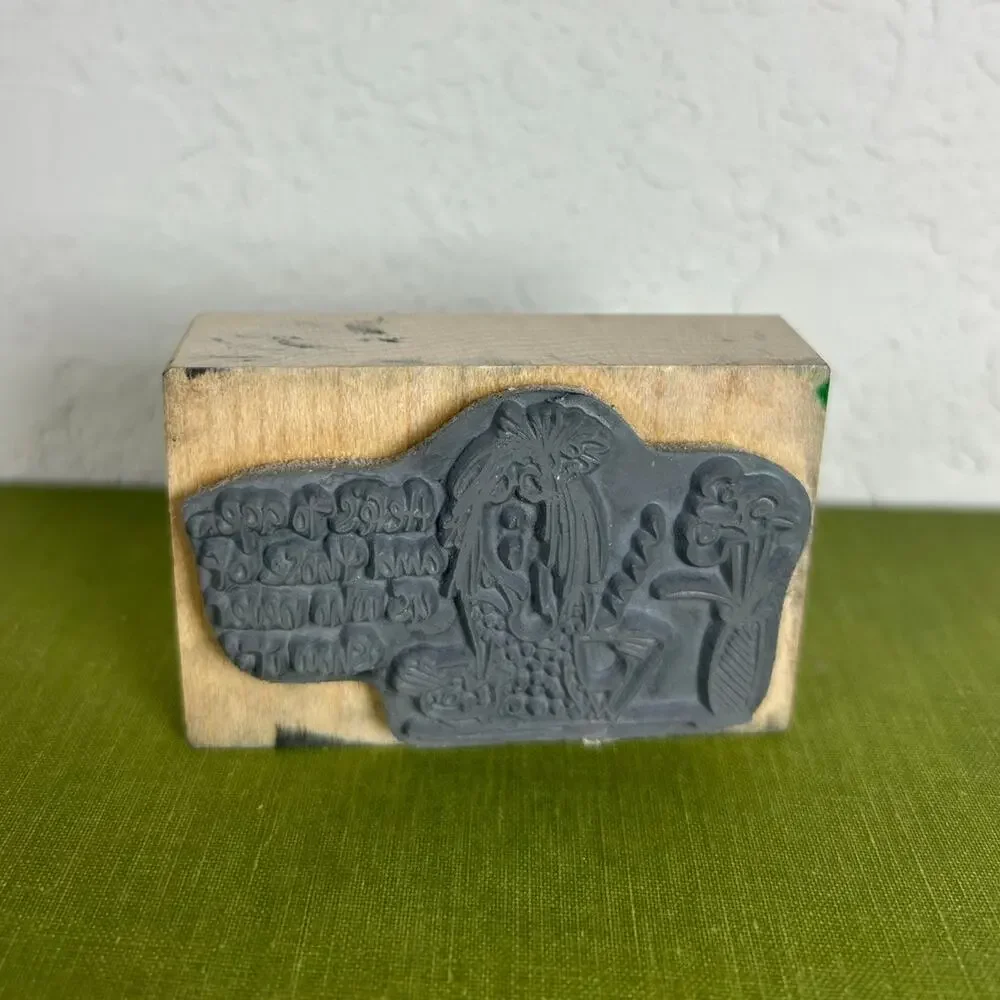 American Art Emerson Quillin Mounted Rubber Stamp Humor Preowned Never Show It
